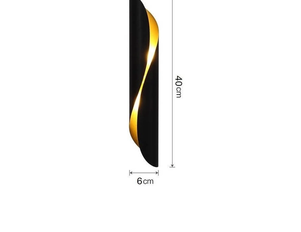 LAMPA ścienna AGI KGG2E14 Abigali metalowa OPRAWA kinkiet czarny złoty