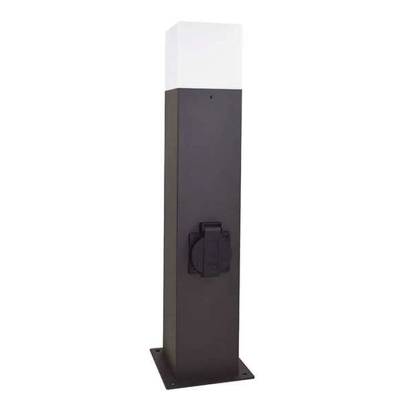 Stojąca LAMPA ogrodowa NEW YORK 307323 Polux zewnętrzna OPRAWA metalowy słupek outdoor IP44 grafitowy biały