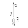 Zaokrąglona wisząca lampa QUERISA LE45215 do salonu złota