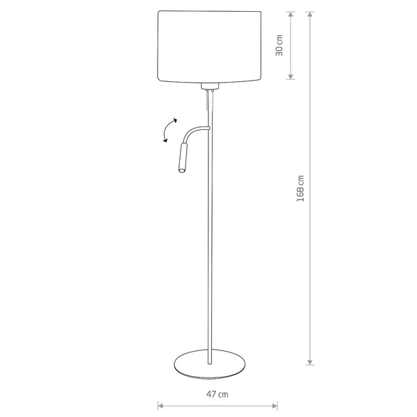 Stojąca lampa do sypialni podwójna Hotel 9074 Nowodvorski na peszlu biała