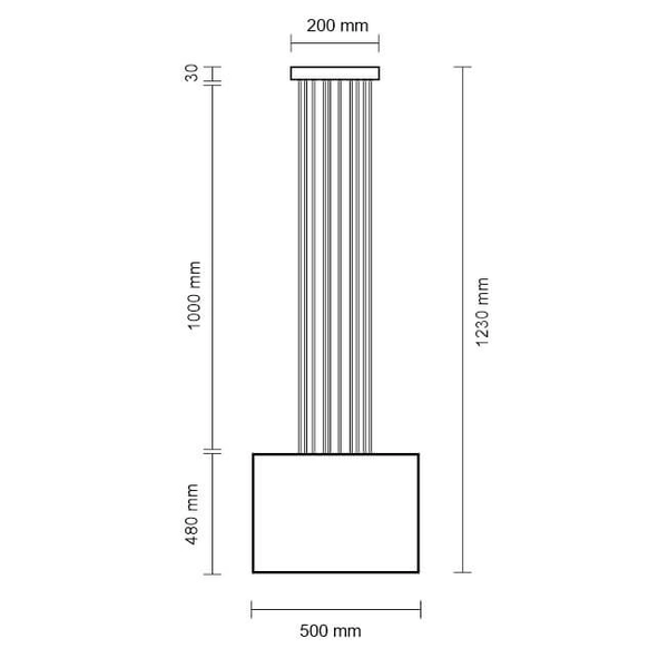 Sufitowa lampa tkaninowa IHI 9042 Dohar tuba metalowa czarna