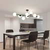 Modernistyczna lampa sufitowa DORADO LP-002/8P BK loftowa molekuły czarne białe OUTLET