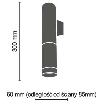 Kinkiet ścienny KAVOS 0380 metalowa okrągła tuba sopel czarny złoty
