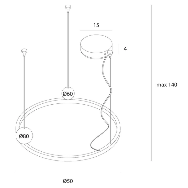 Pierścieniowa lampa wisząca SOLARIS P0613 LED 35W 3000K ring czarny