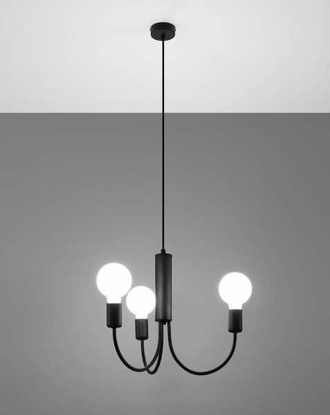 LAMPA wisząca SL.0856 świecznikowa OPRAWA metalowy zwis czarny