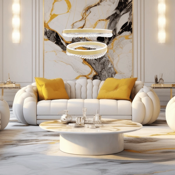 Pierścieniowa lampa wisząca glamour PRECIOSA ML1000 LED 85W 4000K złota