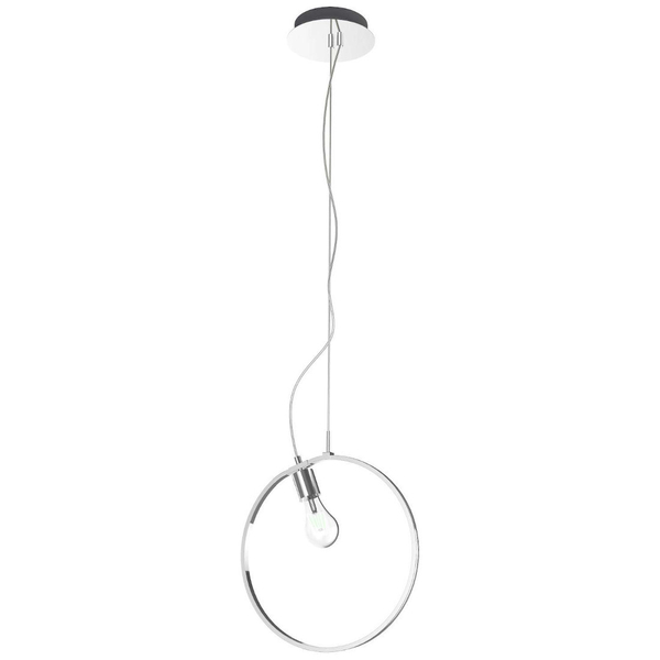 Wisząca LAMPA geometryczna Skiros A0024-320 Candellux okrągła OPRAWA metalowa LED 14W 4000K okrąg pierścień ring koło chrom