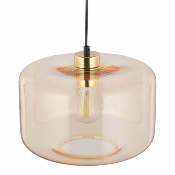 Wisząca lampa szklana ALMA 4900 TK Lighting do salonu bursztynowa czarna
