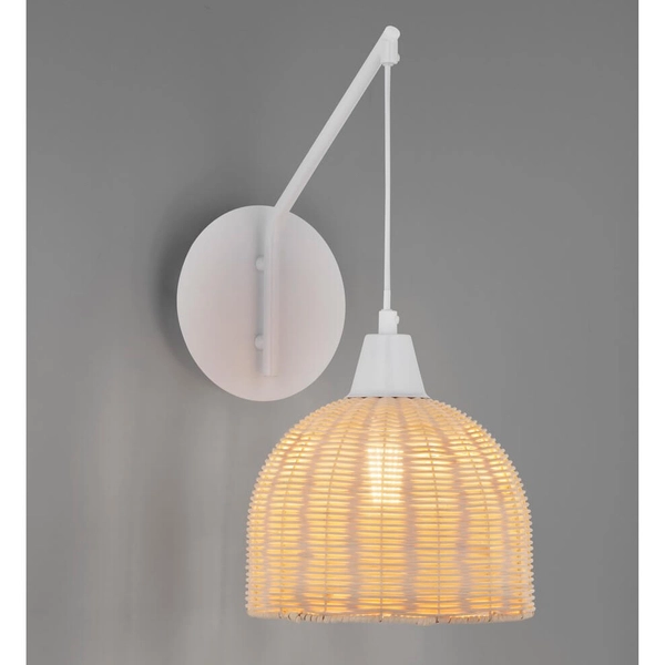 Lampa ścienna do gabinetu TACNA LE44361 koszyk drewniana biała outlet