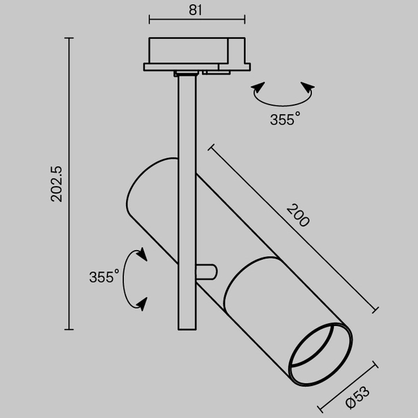 Lampa szynowa do sypialni Elti TR005-1-GU10-W regulowana 1-fazowa biała