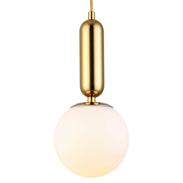 Pojedyncza lampa wisząca UNO DP0017-20 Step bańka metalowa biały złoty