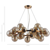 Lampa wisząca CABELLA PND-5252-25-GD-CGN Italux kule bubbles cumulus złote koniak