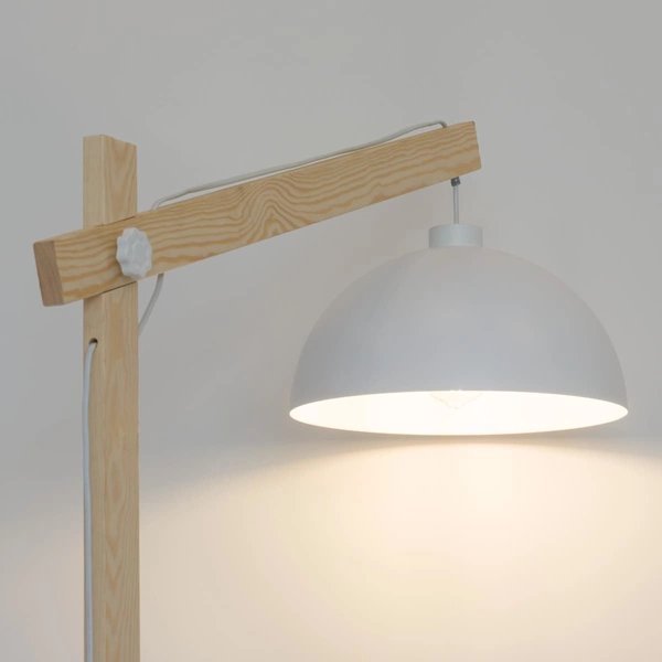 Drewniana lampa podłogowa skandynawska Oslo 5592 TK Lighting biała