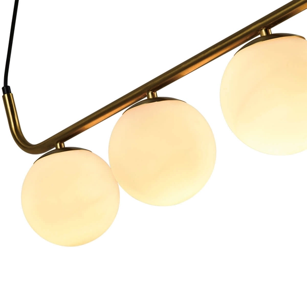 Wisząca lampa Alisa LP-005/3L GD Light Prestige kule szkło metal biały złoty