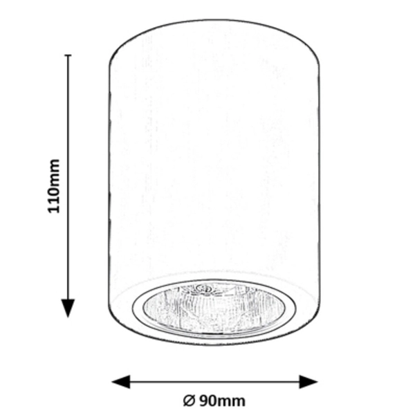 Czarna lampa sufitowa Kobald 2055 metalowa tuba nad blat do kuchni