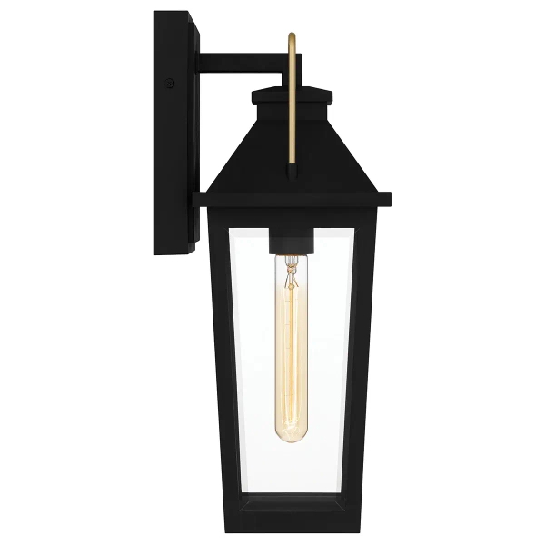 Elewacyjna lampa ścienna Buckley QZ-BUCKLEY-M-MBK szklana IP44 czarny