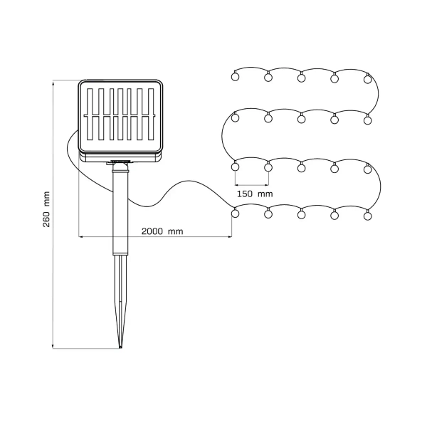 Girlanda solarna do ogrodu BUBBLE 329479 LED 2700K przezroczysta