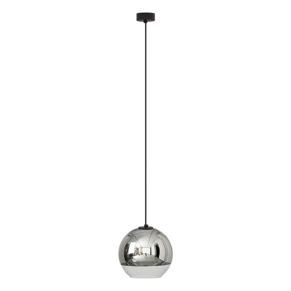 Nowoczesna lampa wisząca Globe Plus 7605 do sypialni ball srebrna