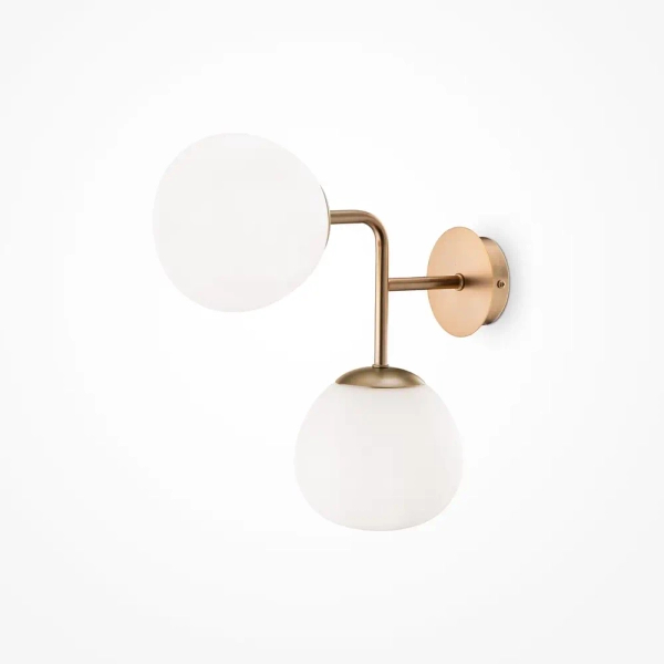 Ścienna lampa kulista Erich MOD221WL-02G kule białe złote