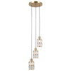 Wisząca lampa do salonu szklana Alma PND-40668-3-HBR złoty przezroczysty
