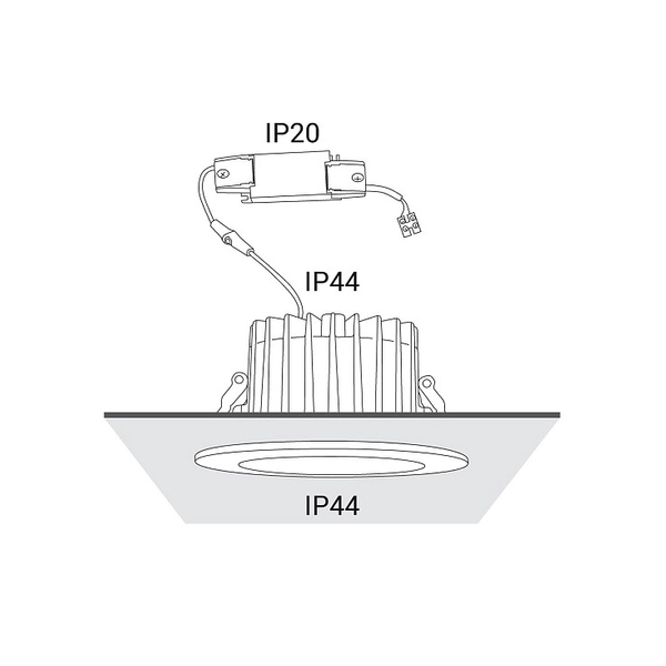 Sufitowa LAMPA wpust KEA 8770 Nowodvorski okrągła OPRAWA metalowa LED 30W 4000K do łazienki IP44 biała