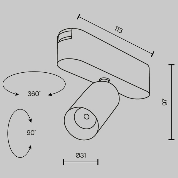 Szynowa lampa ścieżka świetlna Focus TR103-1-5W3K-M-W LED 5W 3000K magnetyczna biała