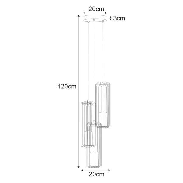 Lampa wisząca Gabia K-4937 na okrągłej podsufitce czarna złota
