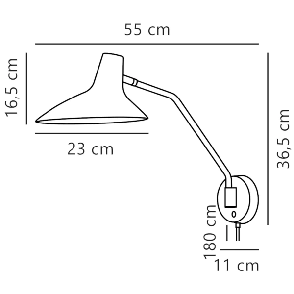 Lampa ścienna Darci 2120551003 DFTP do kuchni metalowa czarna