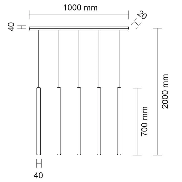 LAMPA wisząca YABU 7575 Shilo metalowa OPRAWA zwis LISTWA sufitowa sople tuby białe