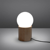 Nocna lampka Boomo SL.1193 kula szklana drewniana biała