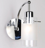 LAMPA ścienna BLEND MBF9489/1 Italux okrągła OPRAWA kinkiet tuba na wysięgniku chrom przezroczysta biała