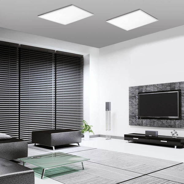 Nowoczesna lampa sufitowa Flat LED 24W 2700K-5000K biała z pilotem