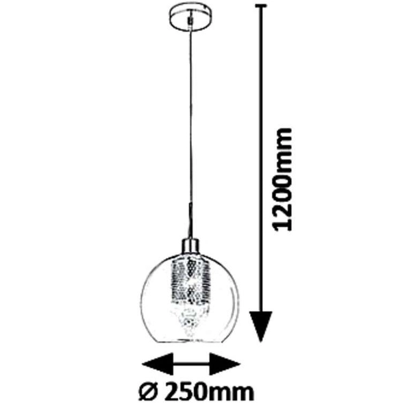 Modernistyczna LAMPA wisząca PHILANA 6495 Rabalux szklana OPRAWA ażurowa ZWIS kula ball złoty przezroczysty