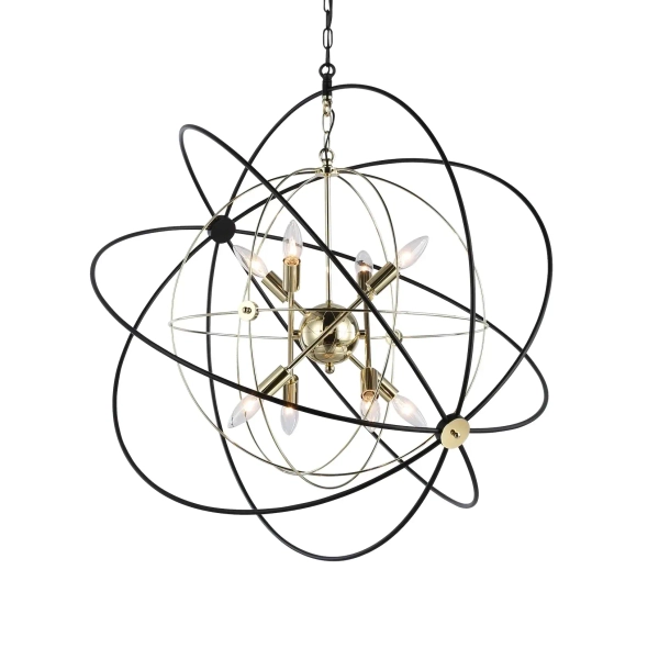 Geometryczna lampa wisząca Roxbury P08593AU metalowa złota czarna