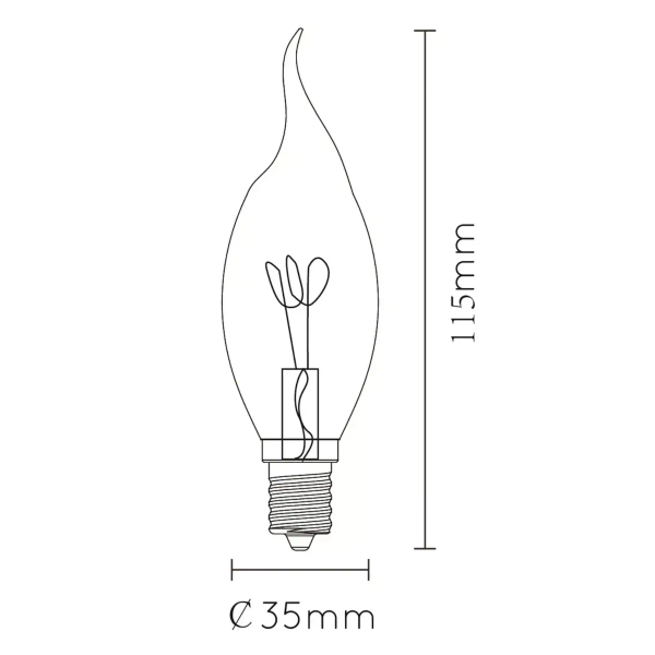 Świecznikowa żarówka Filament 49036/03/62 E14 3W 2200K 115lm bursztynowa