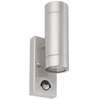 Podłużna lampa ścienna do ogrodu Palin PIR 75430 tubka IP44 srebrna