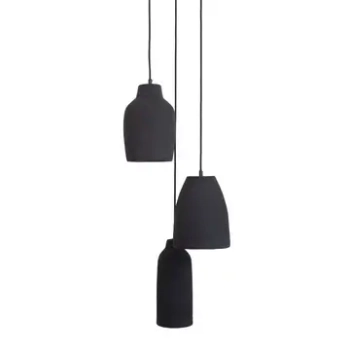 Ceramiczna lampa wisząca Nora 41376 potrójna do salonu czarna