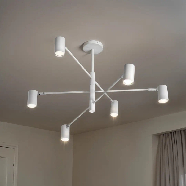 Minimalistyczna lampa sufitowa Siena 1225 regulowany metalowy biały