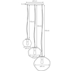 LAMPA wisząca AVIA 10414309 Kaspa szklana OPRAWA zwis kaskada przezroczysta