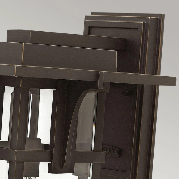 Lampa ścienna na elewację HK-MANHATTAN2-L Hinkley szklana oprawa czarna