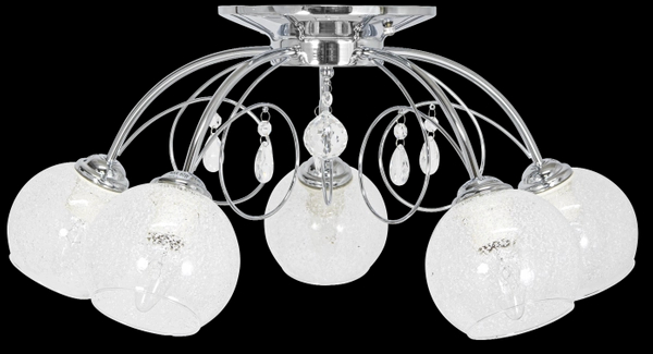 Szklana lampa sufitowa 8823/5 8C do jadalni chrom