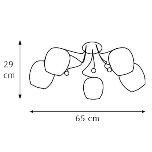 Jadalniana lampa sufitowa 8824/5 21QG kryształki mosiądz