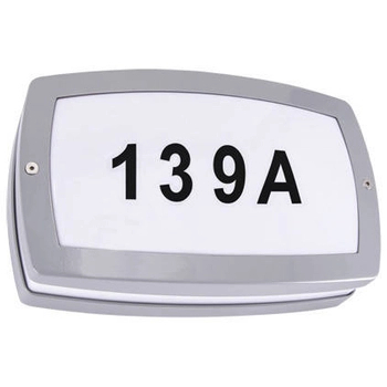 Ścienna LAMPA ogrodowa SOLINA 03686 Ideus elewacyjna OPRAWA outdoor LED 8W 4000K z numerem domu IP54 szara