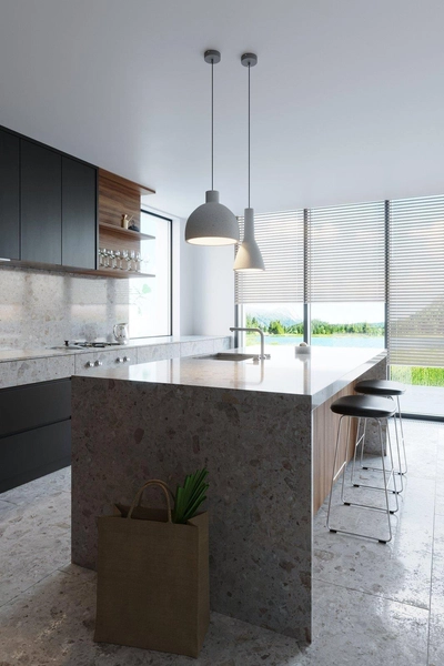 Betonowa LAMPA wisząca SL.0281 kopuła OPRAWA zwis beton szary