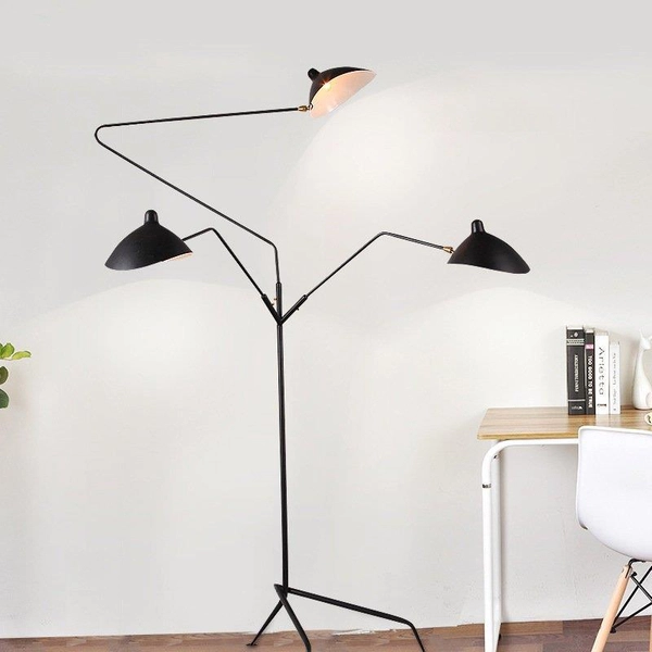 Stojąca lampa 3-punktowa Crane ST-F8703 Step do salonu czarna