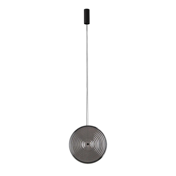 Lampa wisząca nad wyspę AURA LED przydymiona czarna dysk 1x22W 3000K do jadalni 12231