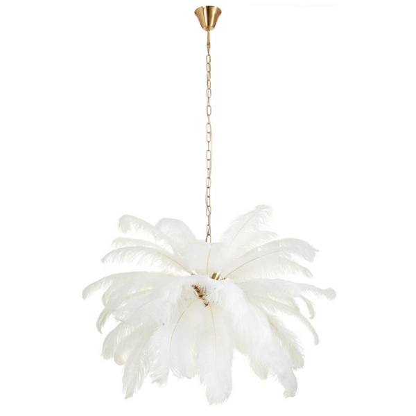 Wisząca lampa pióra EMU ST-DN127 white do salonu biały złoty