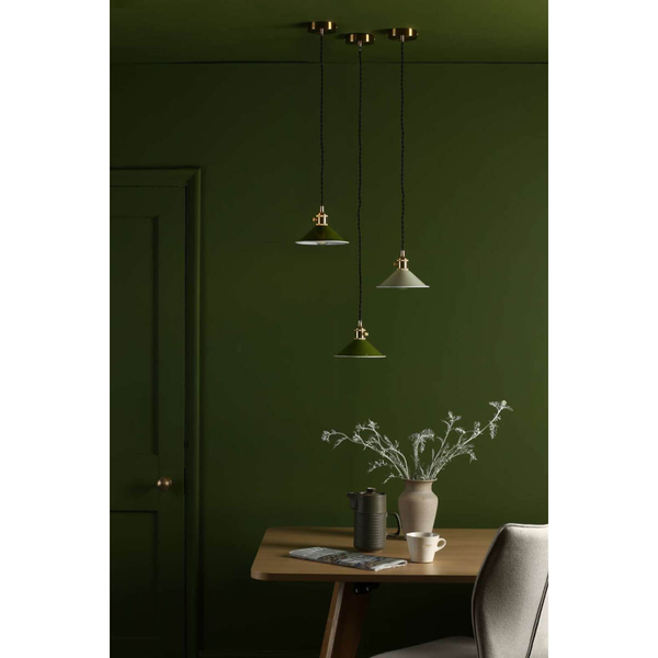 Lampa wisząca nad stół Hadano HAD0140-07 Dar Lighting zielona mosiądz