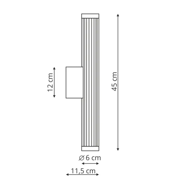 Podłużna lampa na ścianę VENA LP-1010/1W-45 GD LED 8W CCT IP44 złoty