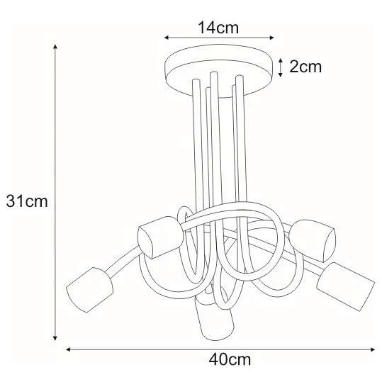 Plafon LAMPA sufitowa Deze K-3611 Kaja metalowa OPRAWA loftowe pręty sticks białe